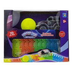 Игровой набор 1TOY Гибкий трек Большое путешествие, джип [т13186]