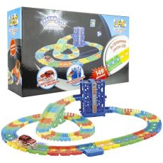 Игровой набор 1TOY Гибкий трек LED со светодиодными лампами, джип [т16190]